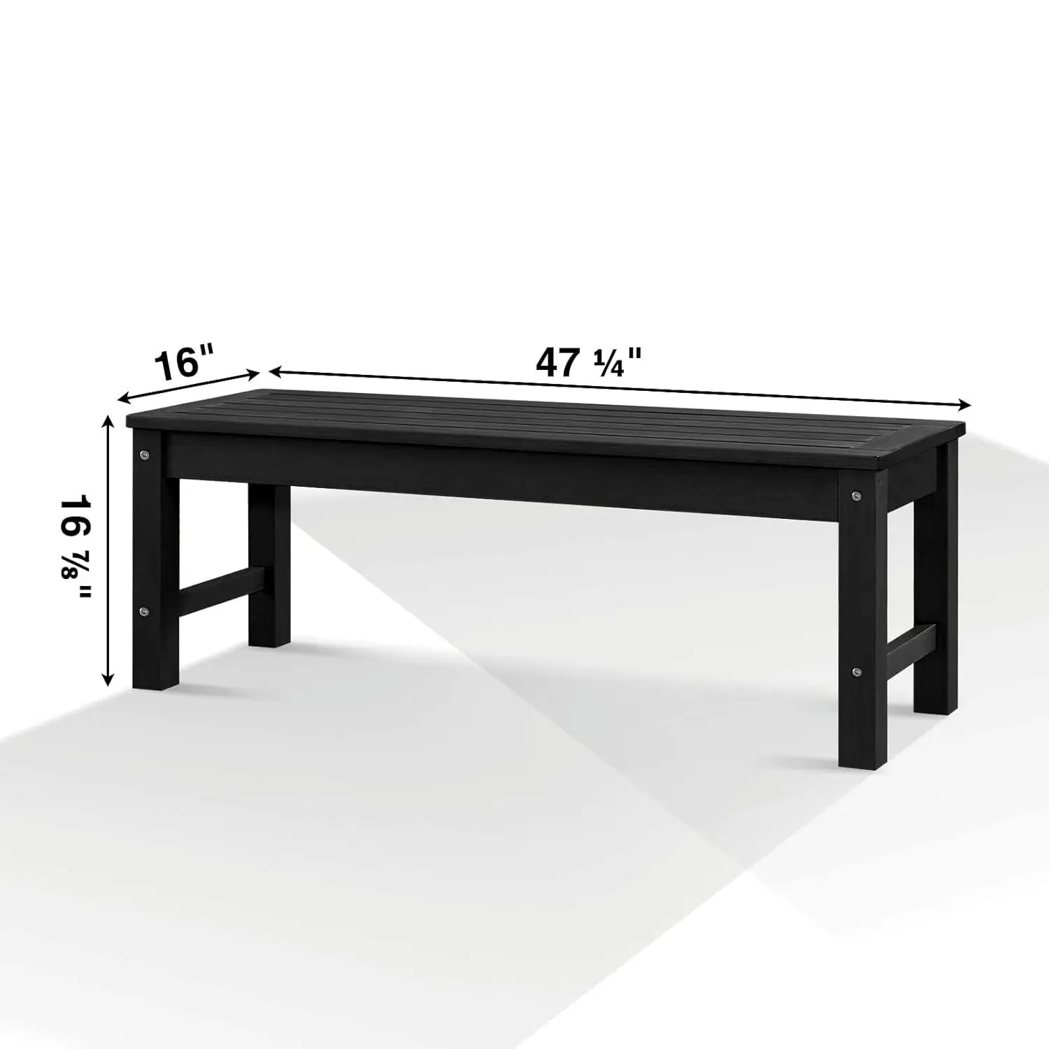 #2 Person Outdoor Poly Lumber Backless Patio Garden Porch Park Weatherproof Never Rot Fade Bench, Customized