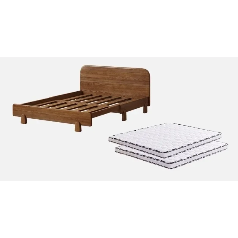 

Solid wood children's bed with guardrail