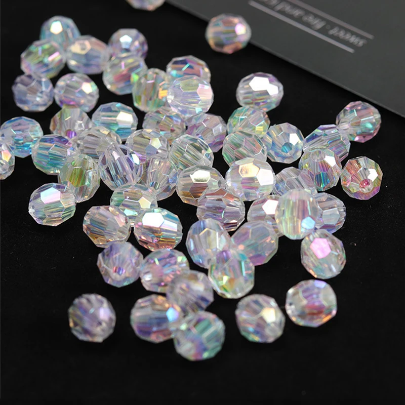 6mm/8mm/10mm Beads for Jewelry Making Accessories Beads DIY Beading Material Magic AB Color Bag Braided Beads Acrylic Charms