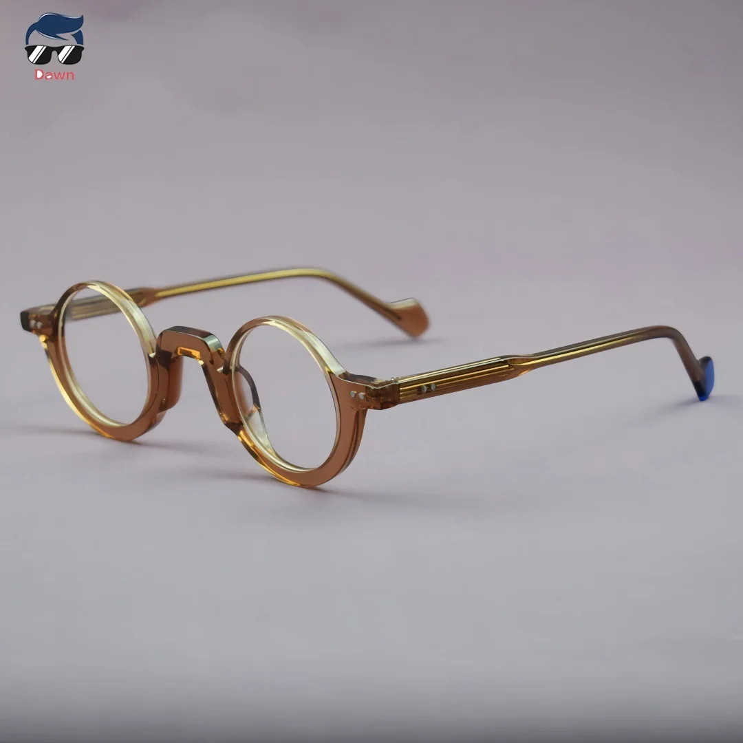 

High-quality handmade new vintage round acetate frame classic for men and women in tortoiseshell optical prescription glasses