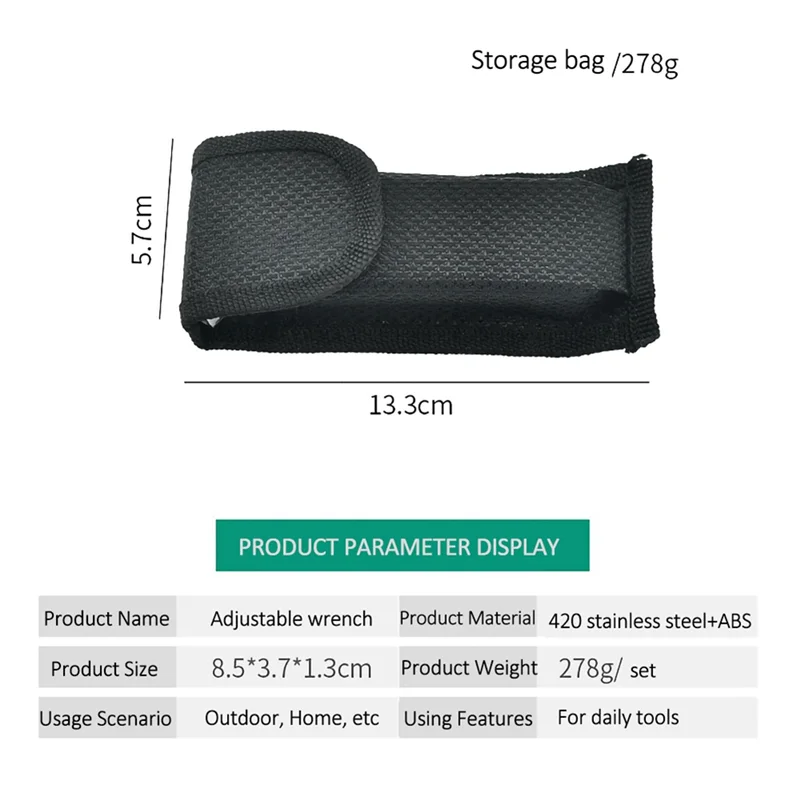 調節可能なレンチ交換可能なドライバーヘッドポータブル家庭用ツールセットキット収納袋付きホット!