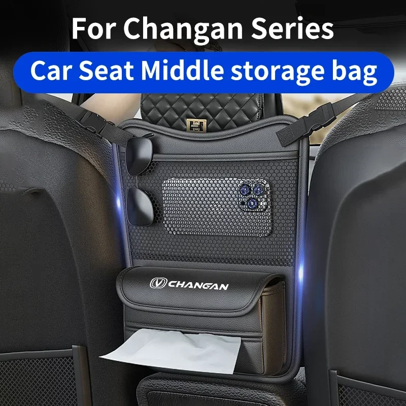 Leather Car Armrest Box Storage For Changan CS35 alsvi CS55 CS75 CS85 CS95 Auto Seat Middle Storage Bag Hanging Organizer Holder