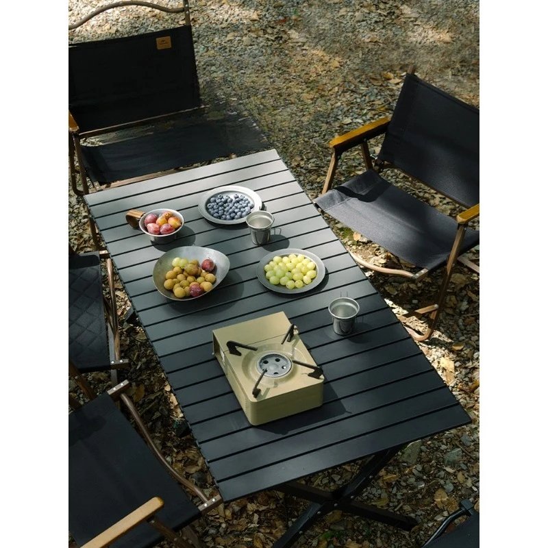 

Egg roll table outdoor camping folding table camping portable picnic picnic table and chair equipment full set