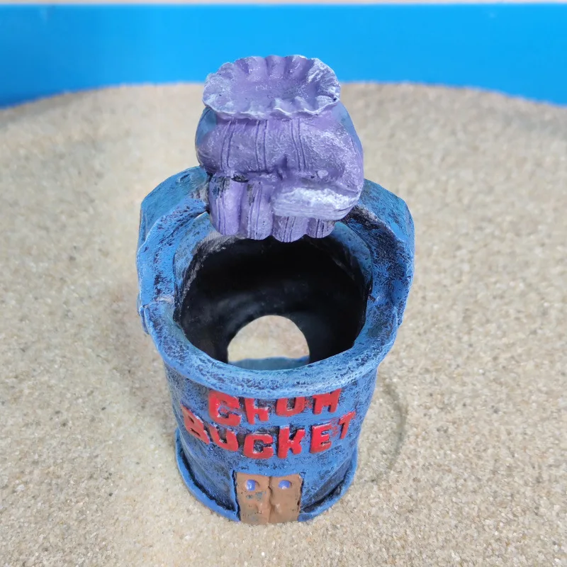 Chum Bucket Resin Handicraft Funny Mini Desktop Ornament Indoor Table Home Decoration Gift