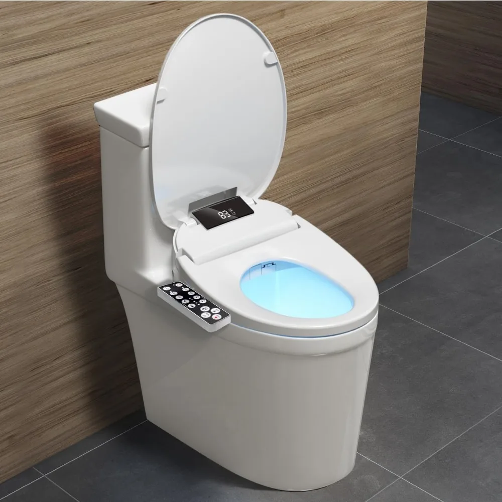 Bidet Toilet Seat, Heated Toilet Seat, Warm Air Dryer, Rear and Feminine Washing,  Smart Toilet Seat with Bidet Requires Outlet