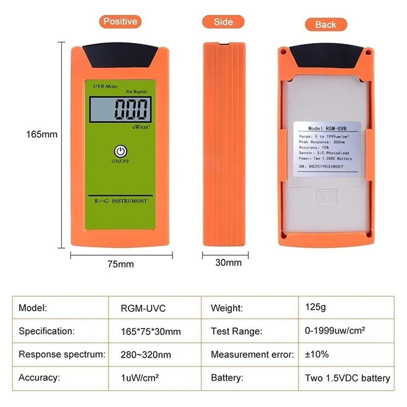 Medidor UVB De Alta Precisão, testador UVB, detector UVB, Instrumento De Teste De Réptil