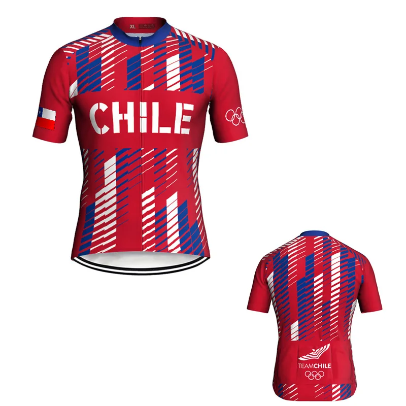 Breathable Cycling Jersey, Chile, Outdoor Short Sleeve Clothes, Motocross Top, MTB Wear, Sweat Running T-Shirt, Chilean Jersey