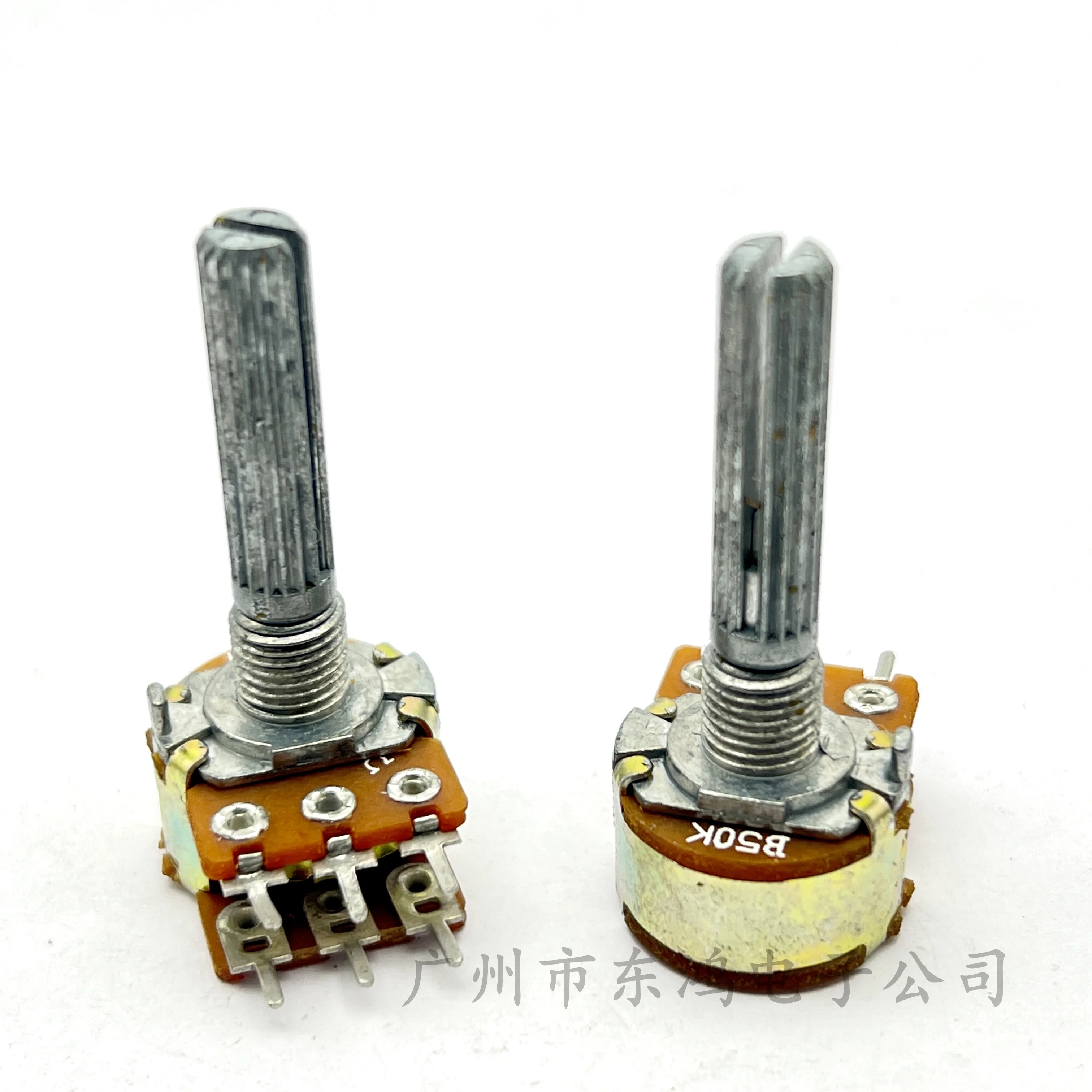 1 pcs. high-quality RK163 dual potentiometer B50K * 2 shaft length 30MM serrated