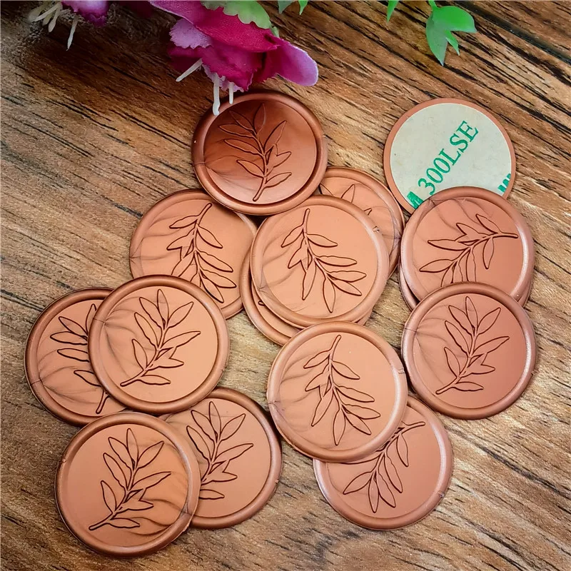 

Leaf Self Adhesive Wax Seal Stickers,wedding leaf wax stamp,envelope seal, botanical leaf seal