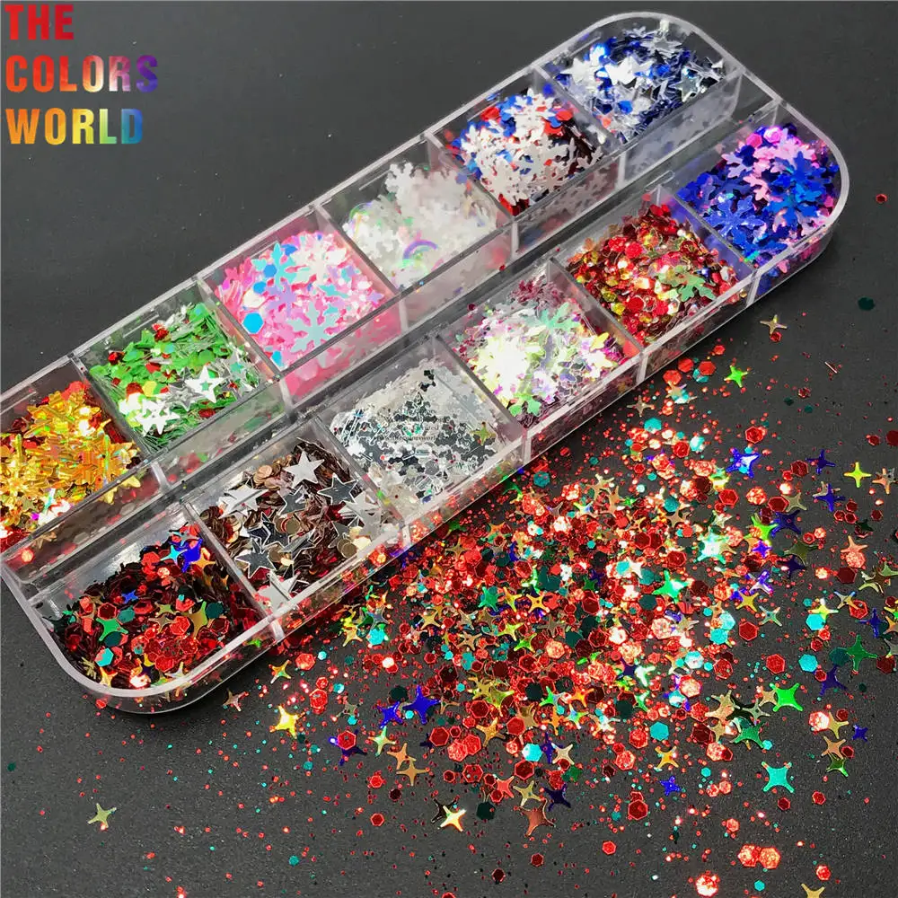 TCT-868 Christmas Xmas Sparkling Festivities Glitter For Holiday Makeup Nails And Hair Glitter Snowy Crafts Christmas Tree Deco