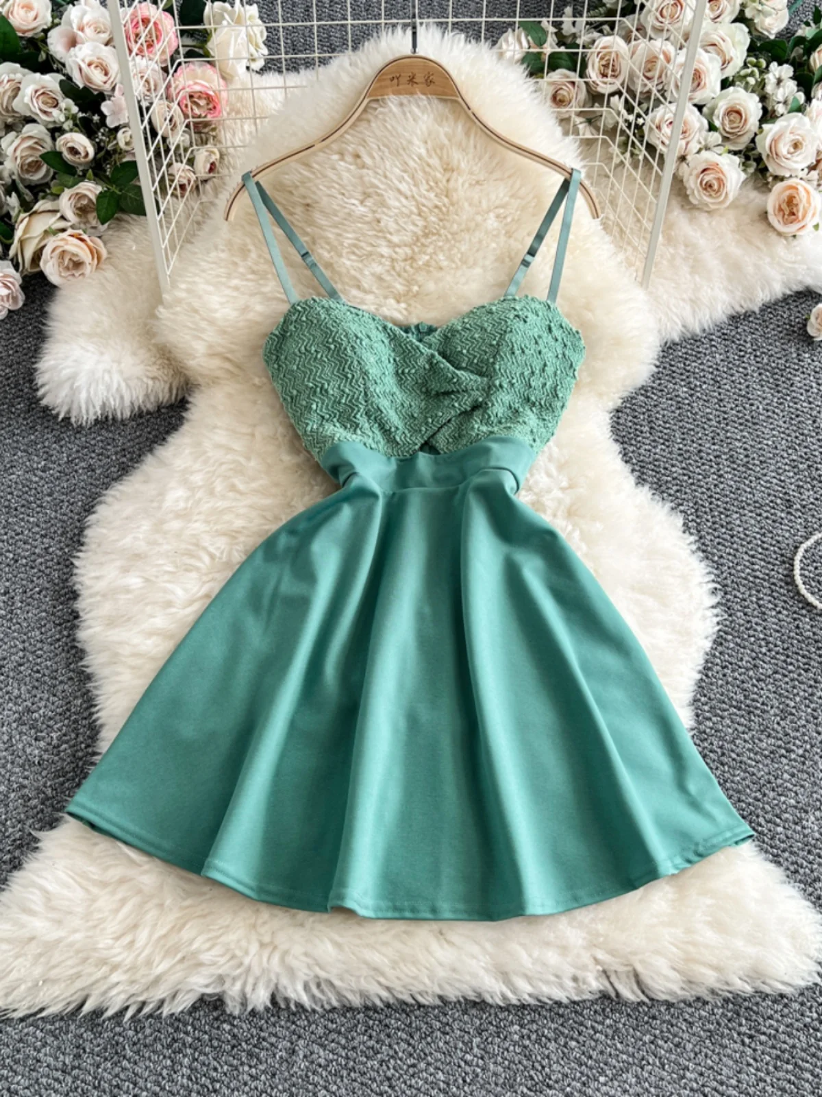 SsTss-vestido Sexy ahuecado con tirantes de corte bajo para mujer, péndulo de cintura, corte en A, ropa de fiesta para Club nocturno