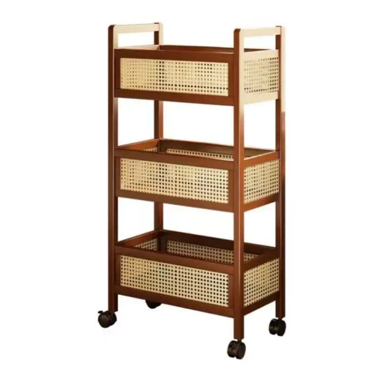 

Medieval trolley snack rack living room floor-to-ceiling movable wheeled sundries locker simple storage shelf