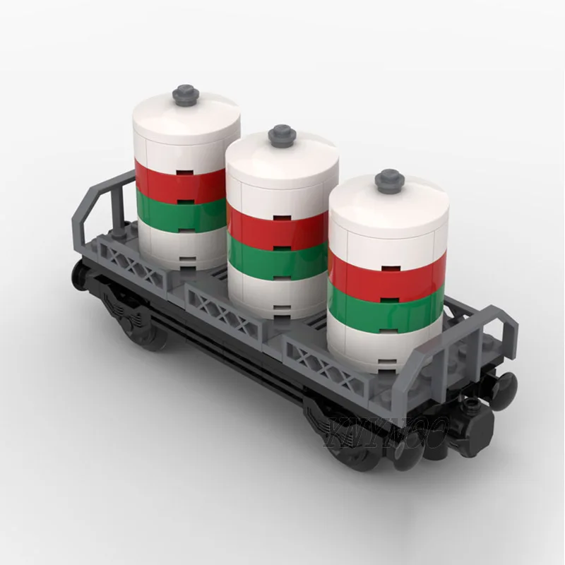 NEW Hot MOC Building Blocks City Engineering Series Modular Octan Train & Tank Car Model DIY Creative Ideas Children Toy Gifts