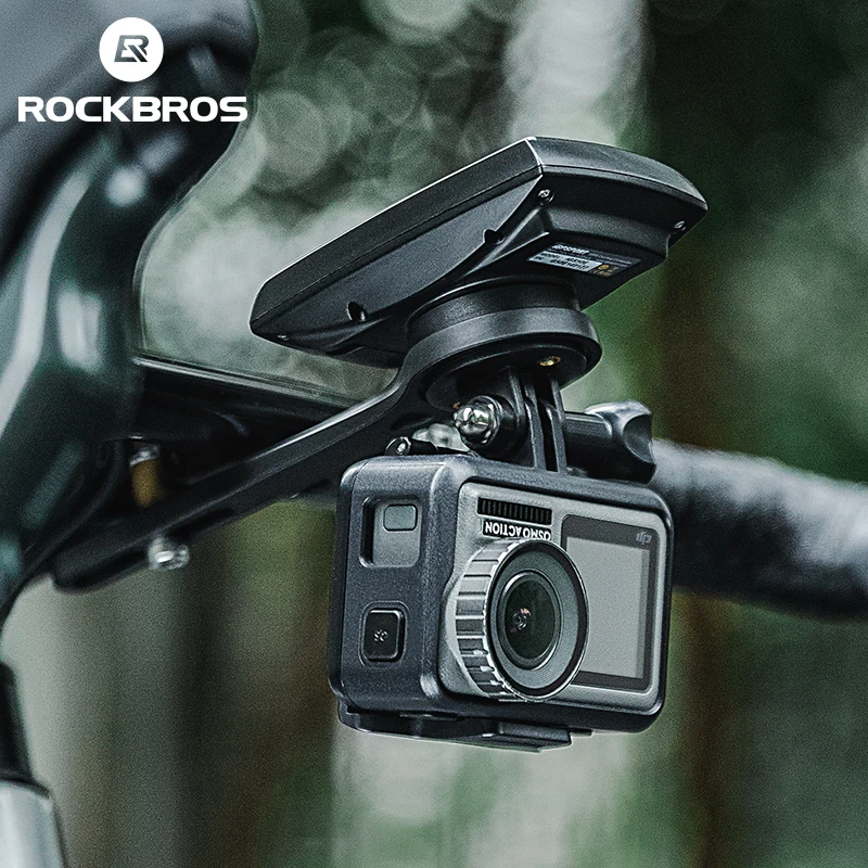 ROCKBROS Fietscomputerbeugel Ultralichte geïntegreerde lichtbeugel Fietscomputerhouder Garmin Bryton Wahoo Go Pro Mount Stand