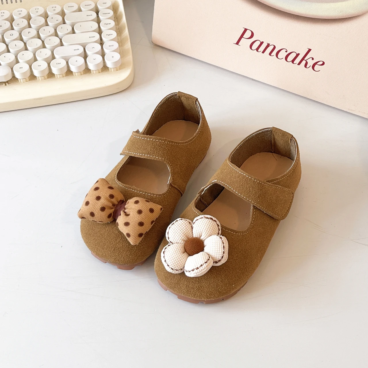 أطفال حذاء كاجوال الزهور الحلوة الانحناء لطيف حذاء مسطح تنوعا للفتيات 2025 الخريف جديد الأطفال الأميرة أحذية عدم الانزلاق لينة #4