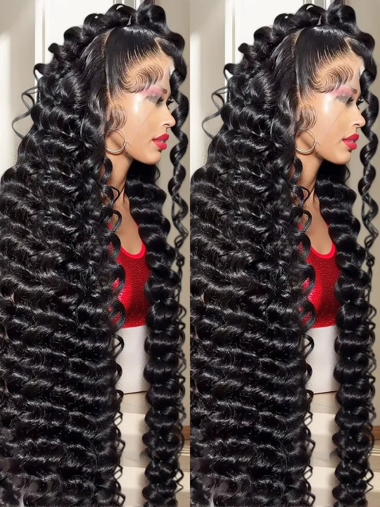 30 40 pollici onda naturale parrucca riccia 13x6 hd parrucca frontale in pizzo acqua sciolta onda profonda 300% densità 360 parrucca piena del merletto anteriore dei capelli umani