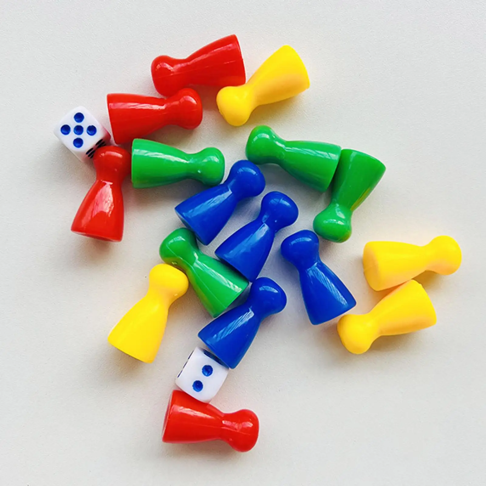 3x 16Pcs Flying Chess Pieces Multicolor Board Game Classic Strategy Party Chess Pieces And Dice Set Chess Checkers for Children