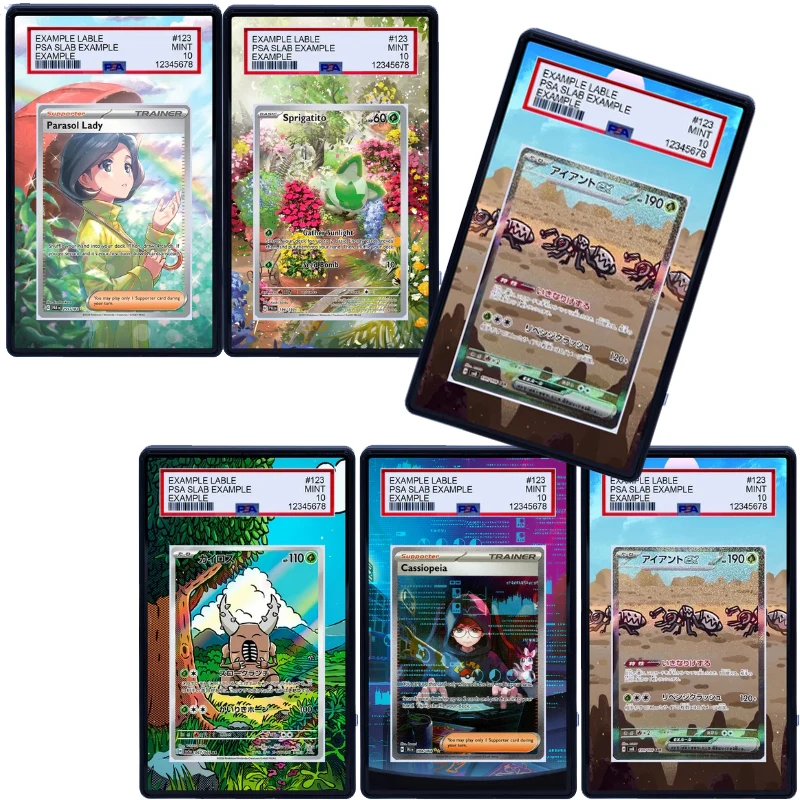 Expositor Acrílico Extendido para Tarjetas de Pokémon, Diseño de Thundurus, Tornadus, Parasol Lady, Alolan, Rahichu, Vanillish, para Estuche PSA (No Incluye Tarjeta)