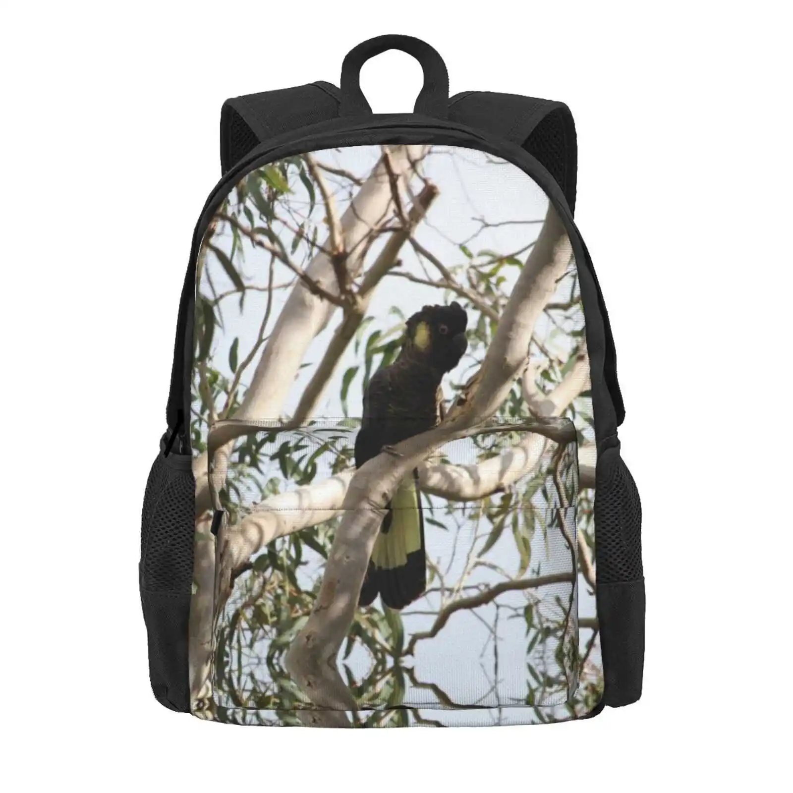 Yellow-Tailed Black Cockatoo Hot Sale Schoolbag Backpack Fashion Bags Yellow Tailed Black Cockatoo Australian Parrots