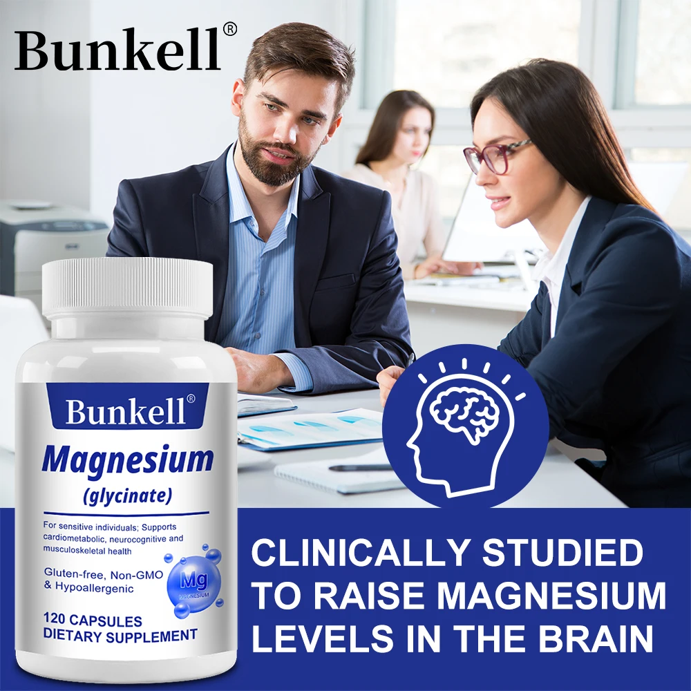 Magnesium Glycinate Capsules for Maximum Absorption - Supports Muscle, Nerve, Heart Health, Improves Sleep, and Relieves Stress