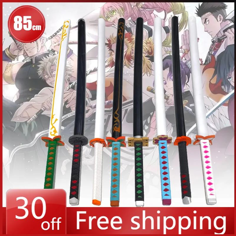 

85CM Demon Slayer: Kimetsu No Yaiba Decoration Model Kamado Tanjirou Cos Play Pvc Character Swords and Props Children Gift Toys