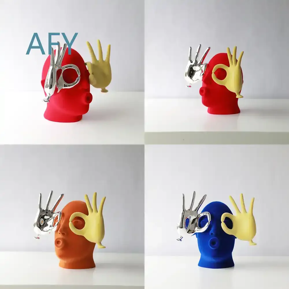 Creative OK Hand Pose Avatar Decorative Figurine for Hotel Model Room Living Room TV Cabinet Entryway Coffee Table Home Bar