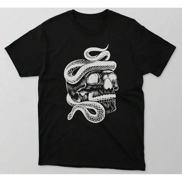 Men's Classic Black Shirt-Mens Short Sleeve T Shirts Crew Neck Tee Printed Top Cotton Casual T-Shirt S-5XL