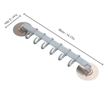 주방 욕실용 흡입 컵 타입 후크, 파란색 흰색 핑크, 모서리 서스펜션, 자국 없음, 행어 후크, 6 줄, 1 개