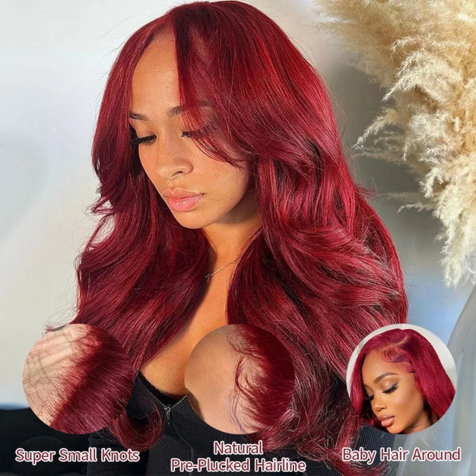 Burgundy Loose Deep wig 13x6 HD Lace Frontal Wig Body Wave Human Hair Quality 13x4 Lace Frontal Brazilian Wigs On Sale Clearance