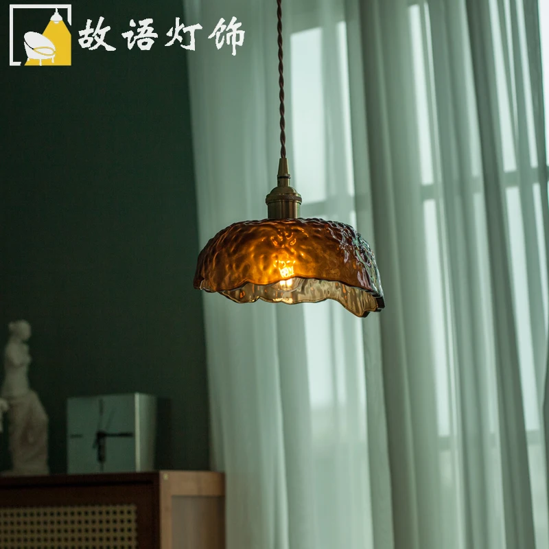 

Японская стеклянная люстра в стиле ретро, американская минималистичная ностальгическая люстра для прохода, бара, ресторана, прикроватная люстра