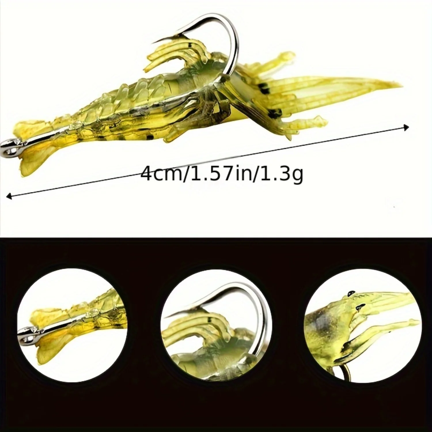 20pcs Luminous Night Fishing Bait - Bionic Soft Shrimp - Durable Glow-in-the-Dark - 20pc Tackle Set for Varied Fishing Adventure image 3