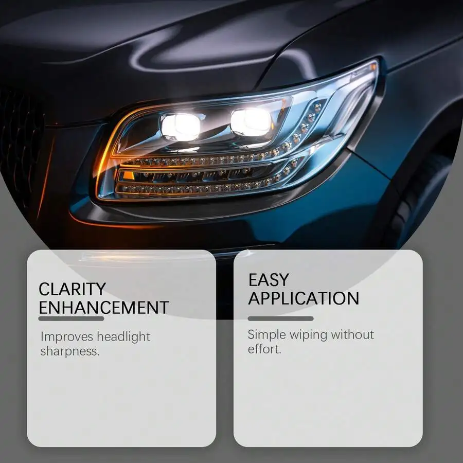 Homonth Auto Headlight Care Paste - With Sponge Gentle Cleaning Polishing Anti-Oxidant Remove Yellowing & Fogging Enhances Car