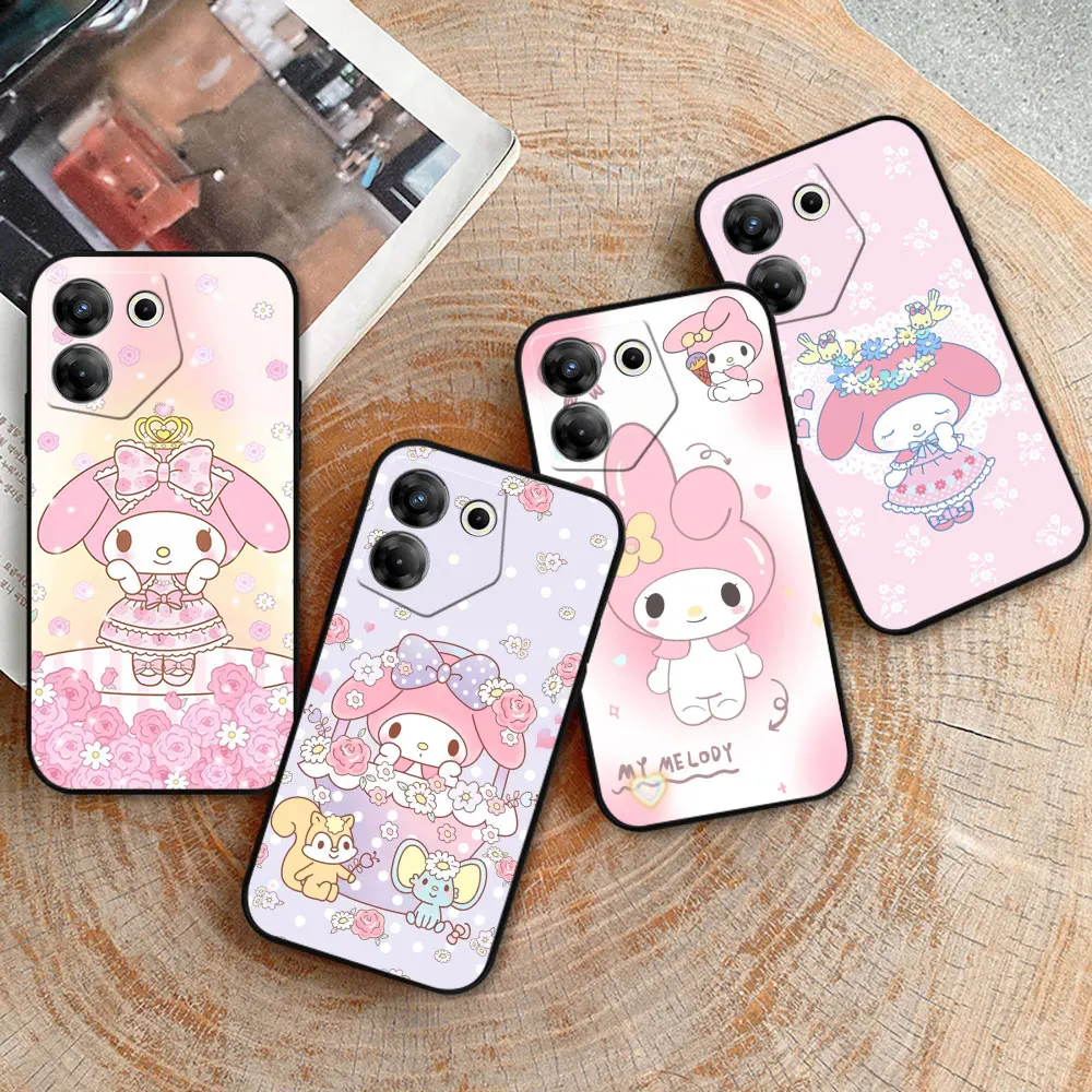 Cartoon My Melody Phone Case For Infinix Tecno Camon 20 19 16 Pova 6 5 4 Neo 2 Smart 8 7 6 5 Zero 30 20 8 X Pro Shockproof Cover