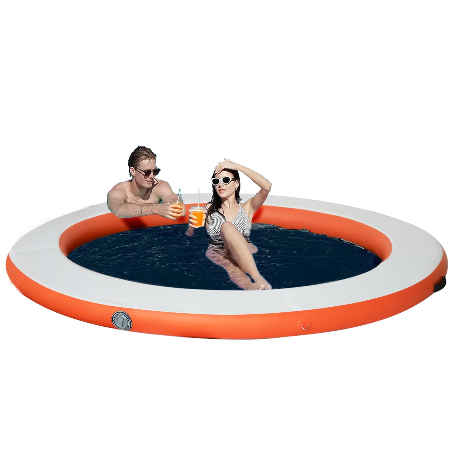 2.4M Inflatable Water Hammock PVC Floating Table & Dock for Outdoor Water Play