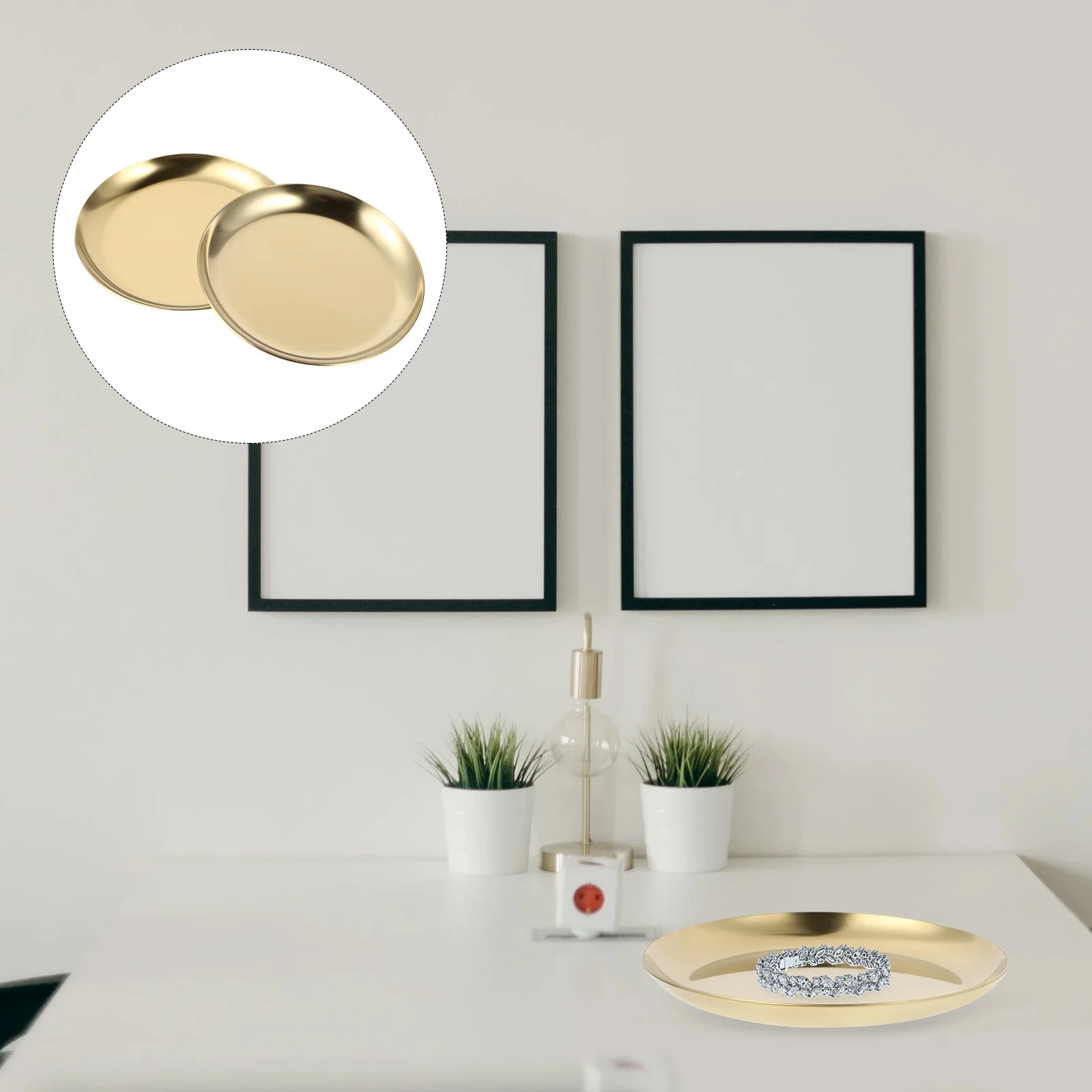 

2pcs Stainless Steel Soap Holder Nordic Style Plate Multipurpose Jewelry Storage Tray Home Decor Rustproof Storage For Bathroom