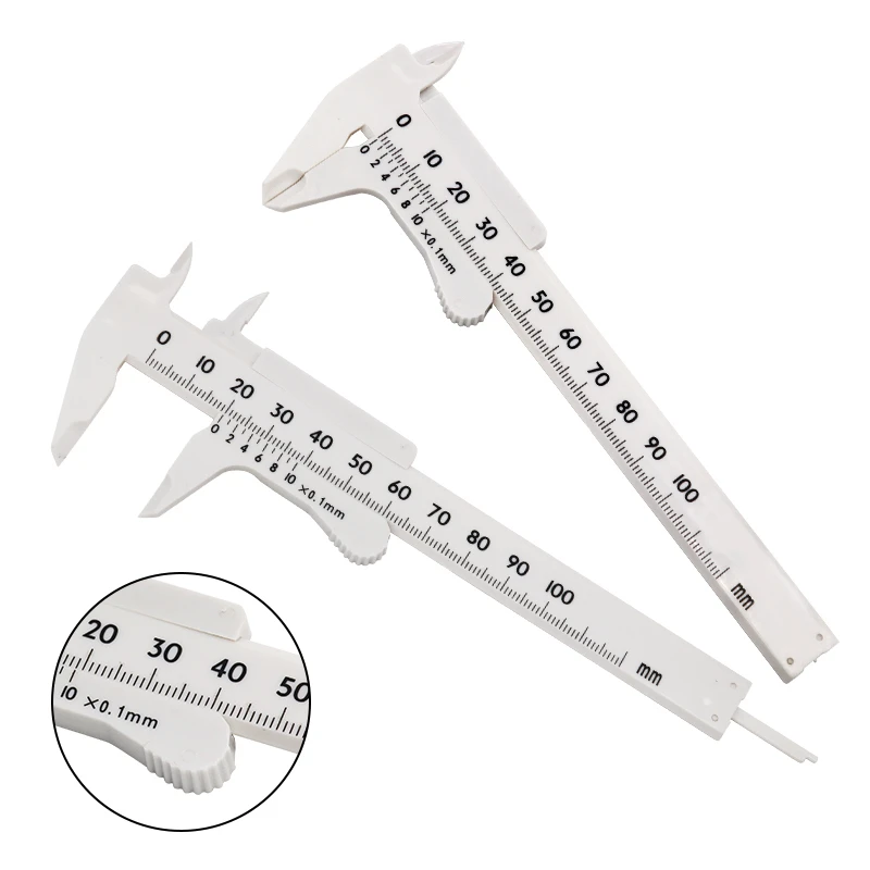 0-100mm Plastic Caliper Single Scale  Wenwan Mini Handle Playing Measuring Student Caliper