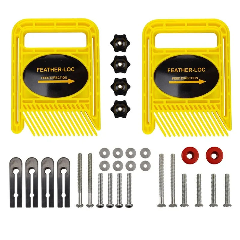 Woodworking saw table safety extended feather board set multi-purpose double feather board oblique groove