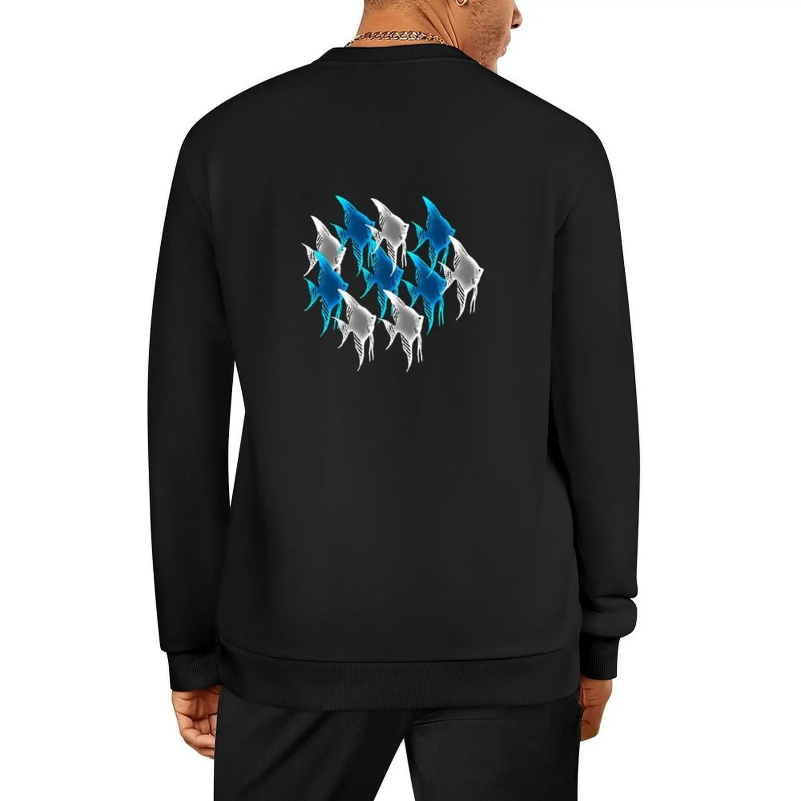 

Blue Angelfish Scalare and Platinum Angelfish Scalare Pullover korean style clothes blouse men's winter sweater sweatshirts men