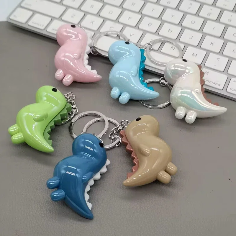 1PC Kawaii Dinosaur Keychain - High Quality Acrylic Animal Pendant Key Ring for Men, Women, Boys, and Girls - Creative Gift Idea