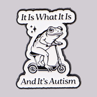 Funny Frog Enamel Pin Animal Brooch Pines Lapel Pins Autism Badge on Backpack Clothing Accessories Humor Jewelry Friends Gifts