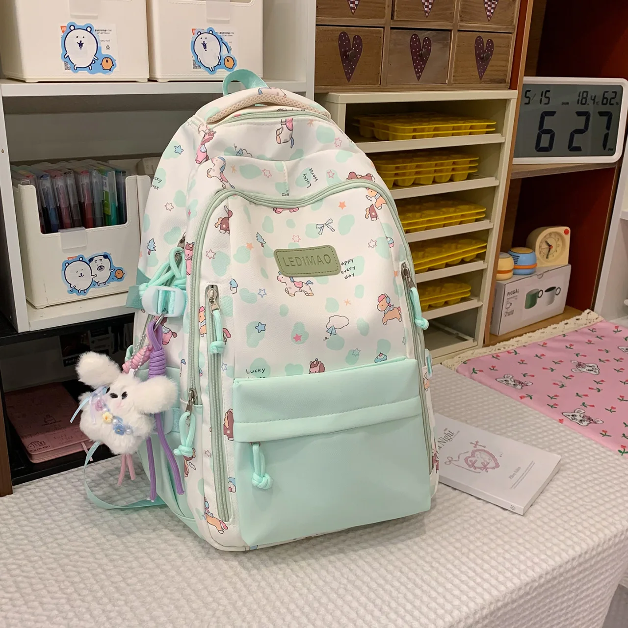 Korean Lightweight Teen Girls School Backpack Casual Travel Rucksack Fashion School Bag for Junior & Senior High Students