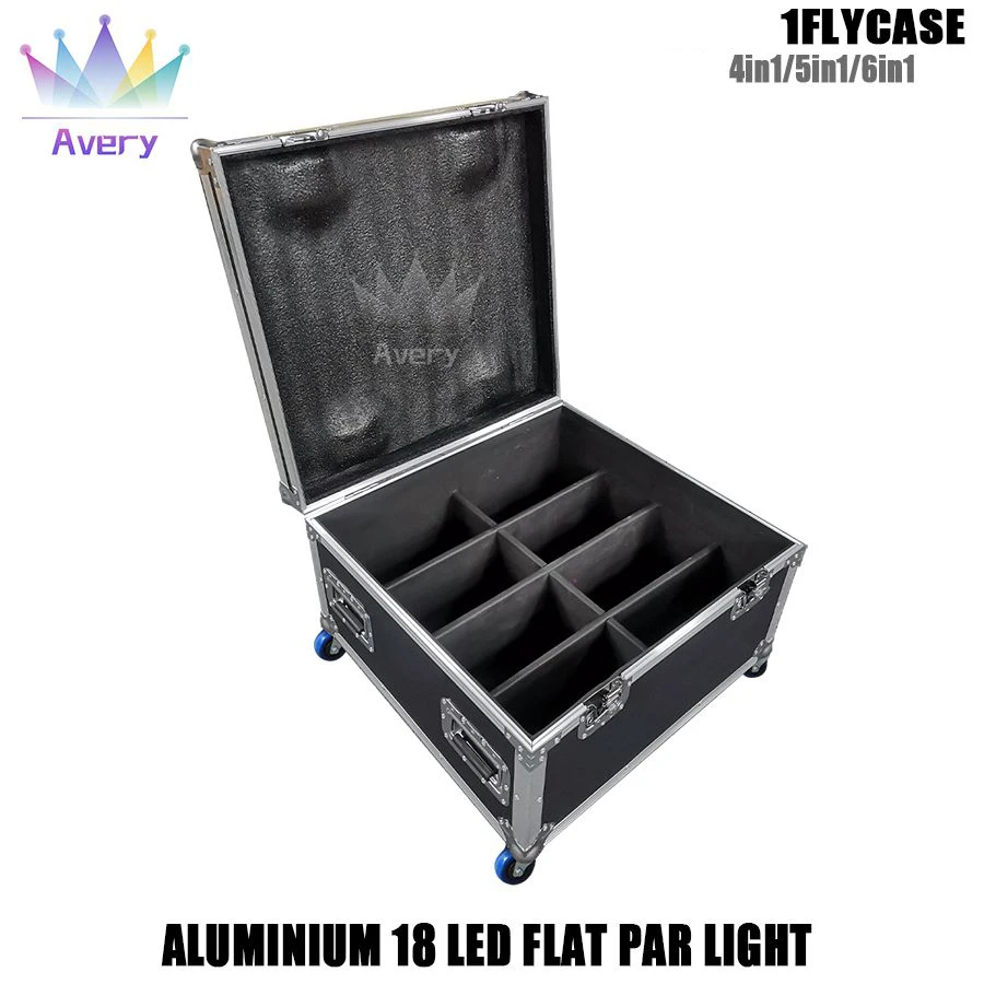 No Tax 1Pcs Flycase For Aluminum RGBW/18x18W RGBWA 4in1/6in1 18x12W LED Flat Par Light DMX Professional DJ Disco Lighting