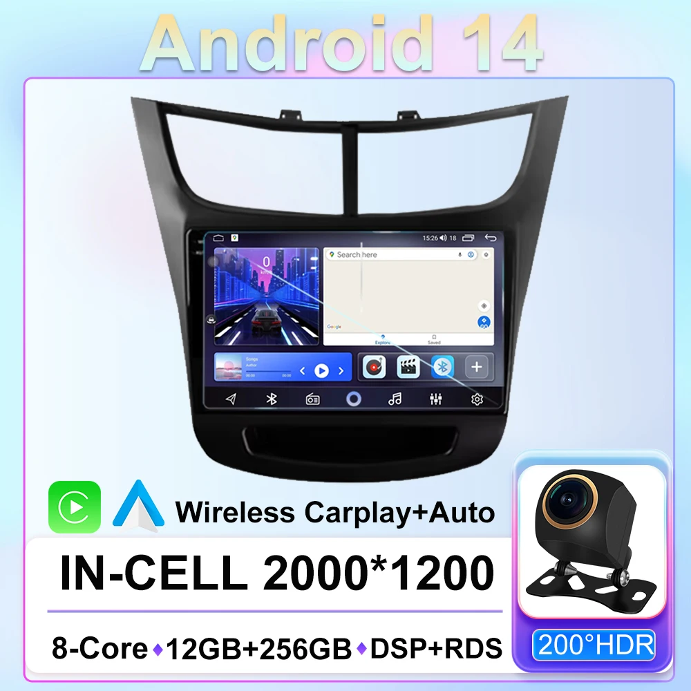 

Android 14 Carplay Auto For Chevrolet Sail aveo 2015 2016 2017 2018 2019 2020 2022 DSP Car Radio Multimedia Video Player GPS DVD