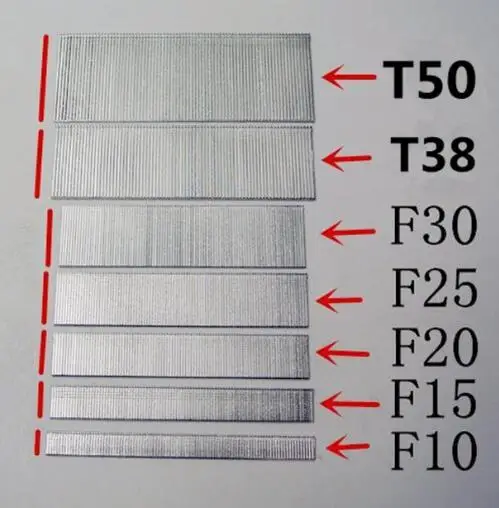 Power Tool F10 F15 F20 F25 F30 T38 T50 Galvanized Steel Gauge Brad Nails Pneumatic Gun Nail Straight Woodworking