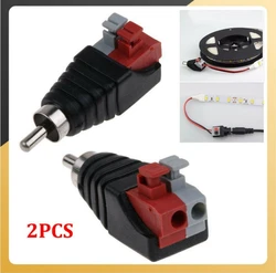 2PCS Speaker Wire AV Cable To Audio Male RCA Connector Adapter Jack For Superior Audio Quality Push Type Replace Parts