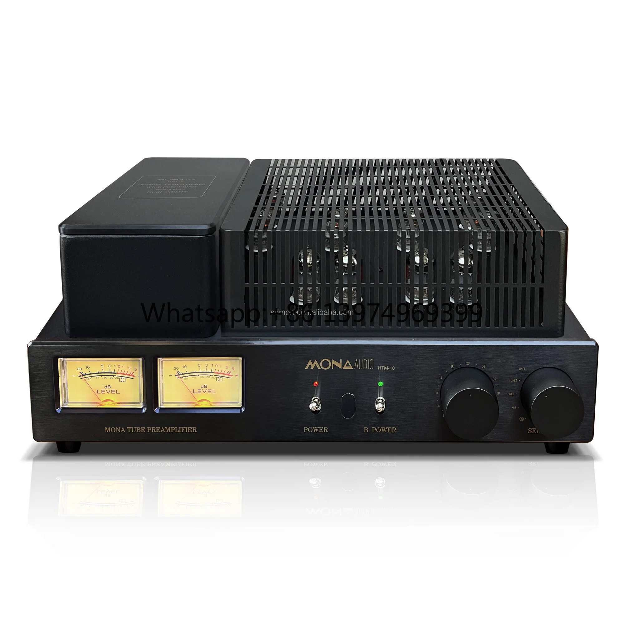 MONA HTM-10 Brand New Aluminium Vacuum Tube 2.0 Channel Home Audio Amplifier AC110V-220V Voltage Black Color Amplifier