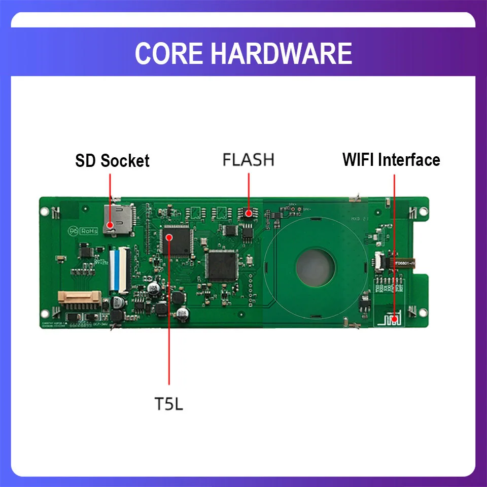 Dwin T5L HMI Intelligent Display, DMG12480C068_03W 6.86" IPS 1280X480 LCD Module Screen Resistive/Capacitive Touch Panel