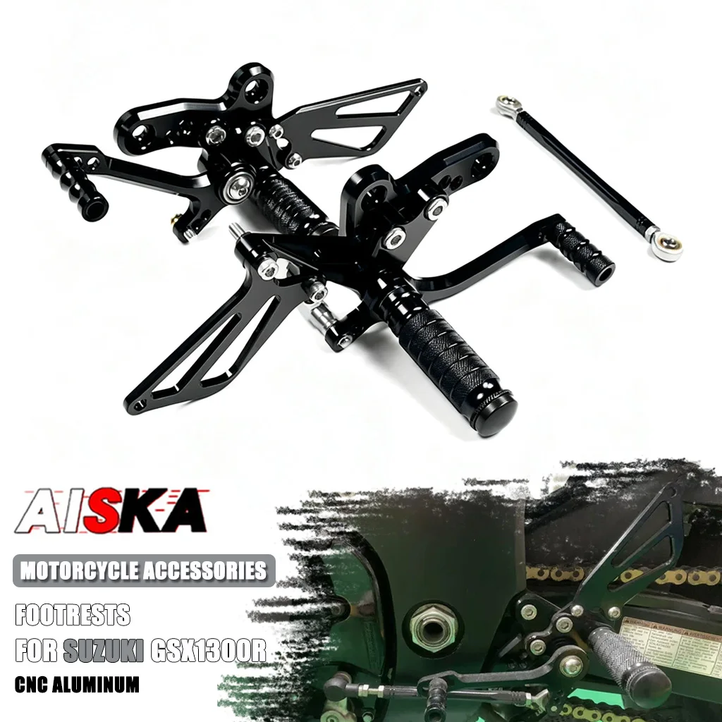 Footrests For SUZUKI GSX1300R Hayabusa Gen2 Gen3 2008-2026 Motorcycle CNC Adjustable Rearset Foot Pegs Rearsets Kit