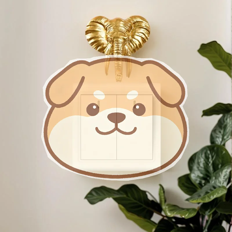 Modern Resin Golden Elephant Lion Head Switch Cover Easy to Install Wall Decor for Home Bedroom Living Room Decoration Gift