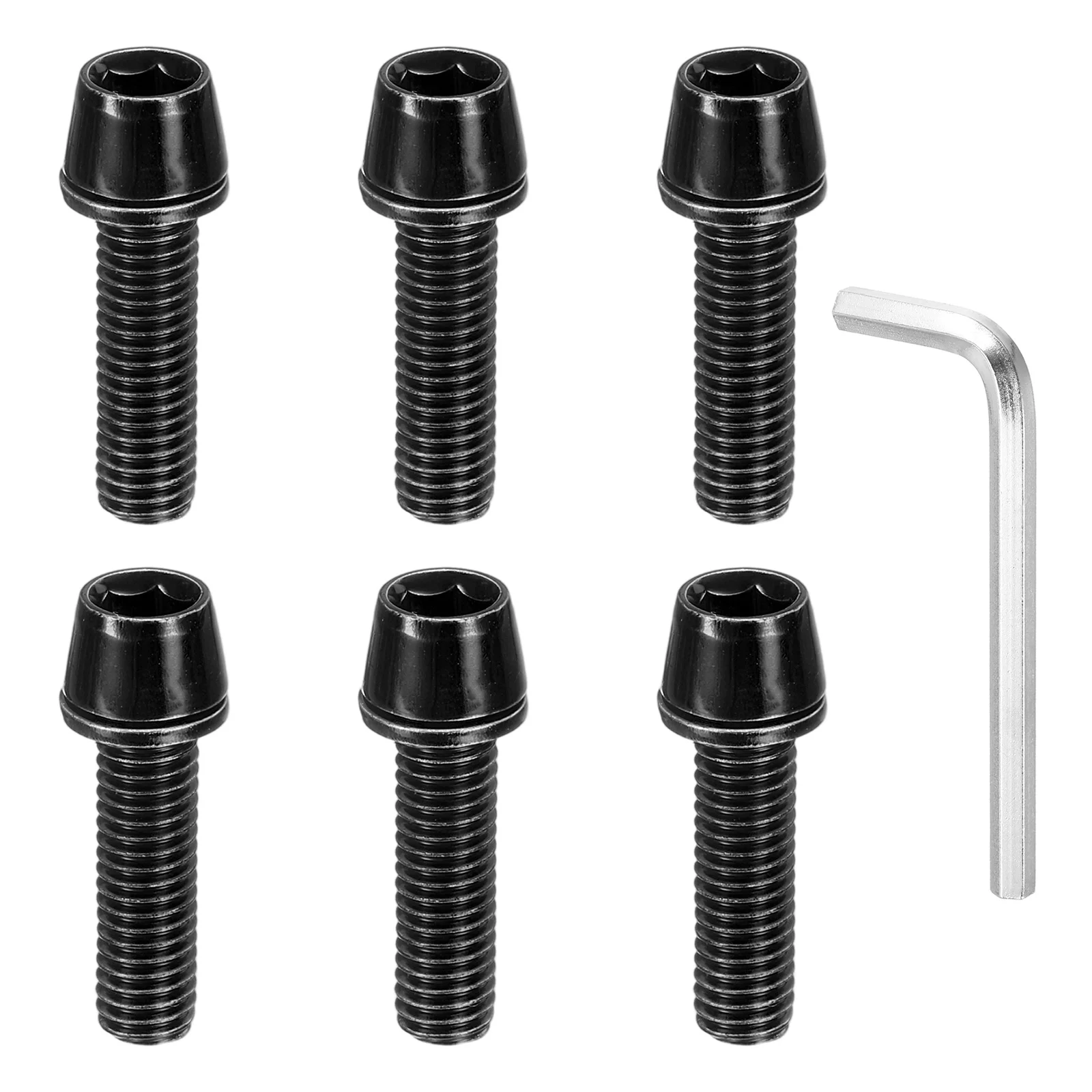 

6pcs M5x18mm Bike Disc Brake Caliper Bolts Hex Bicycle MTB Disc Brake Caliper Adapter Screws Bolts W 4mm Hex Wrench for BMX